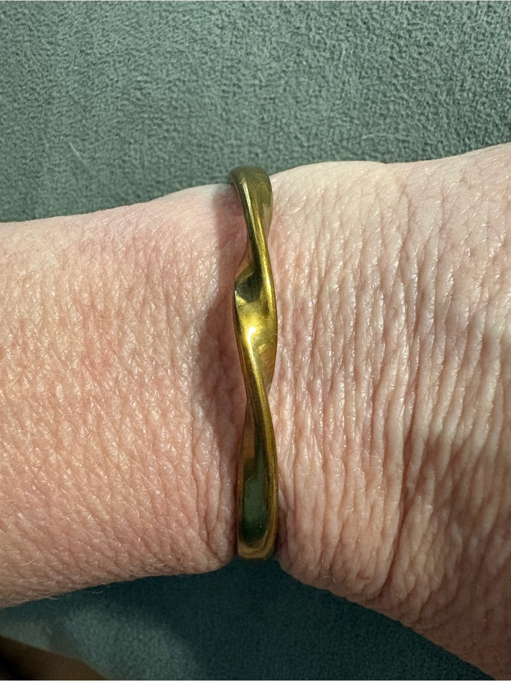 Vintage Sergio Lub California Brass Twisted Cuff Bracelet Signed 6” - 6.5”